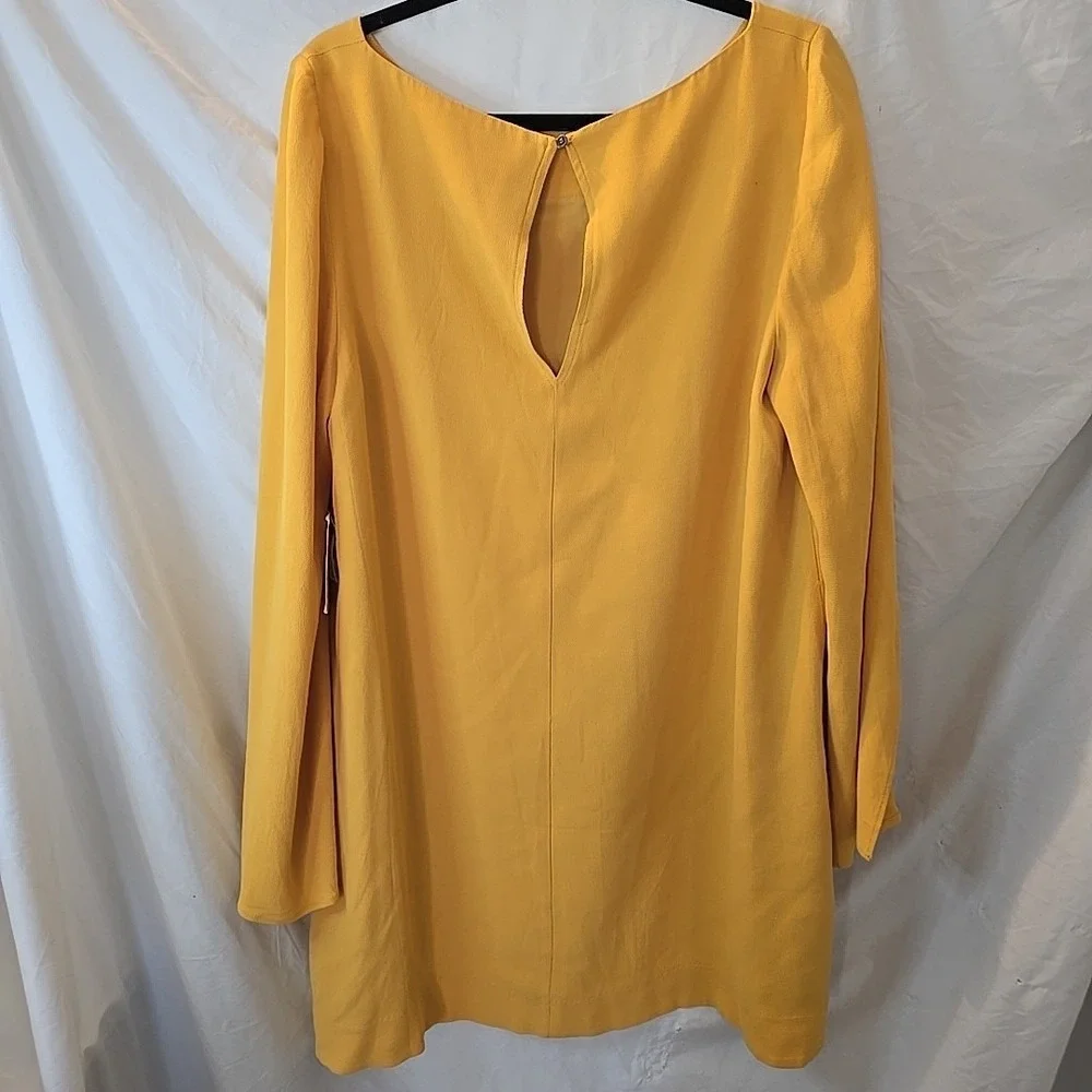 Free People Some Like It Hot Dress In Sun‎ Yellow SIZE L Flowy Slit Sleeves NWT